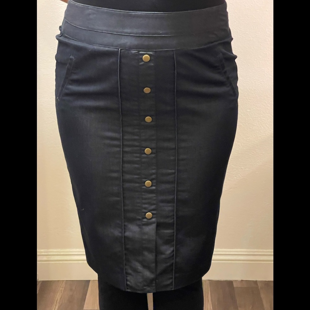 Navy blue, pencil skirt, button down, size 16